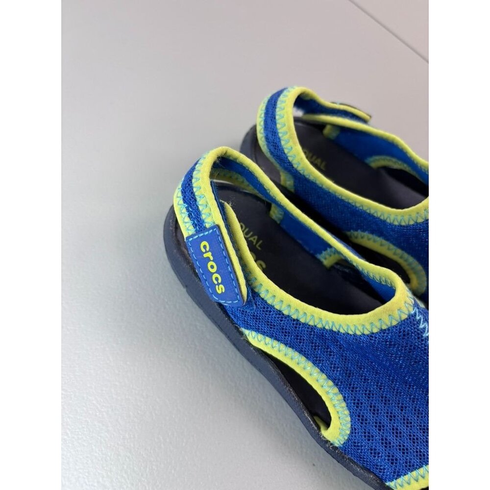 Crocs youth 10c blue swiftwater sandal K childrens water shoes mesh closed‎ toe - Picture 3 of 5